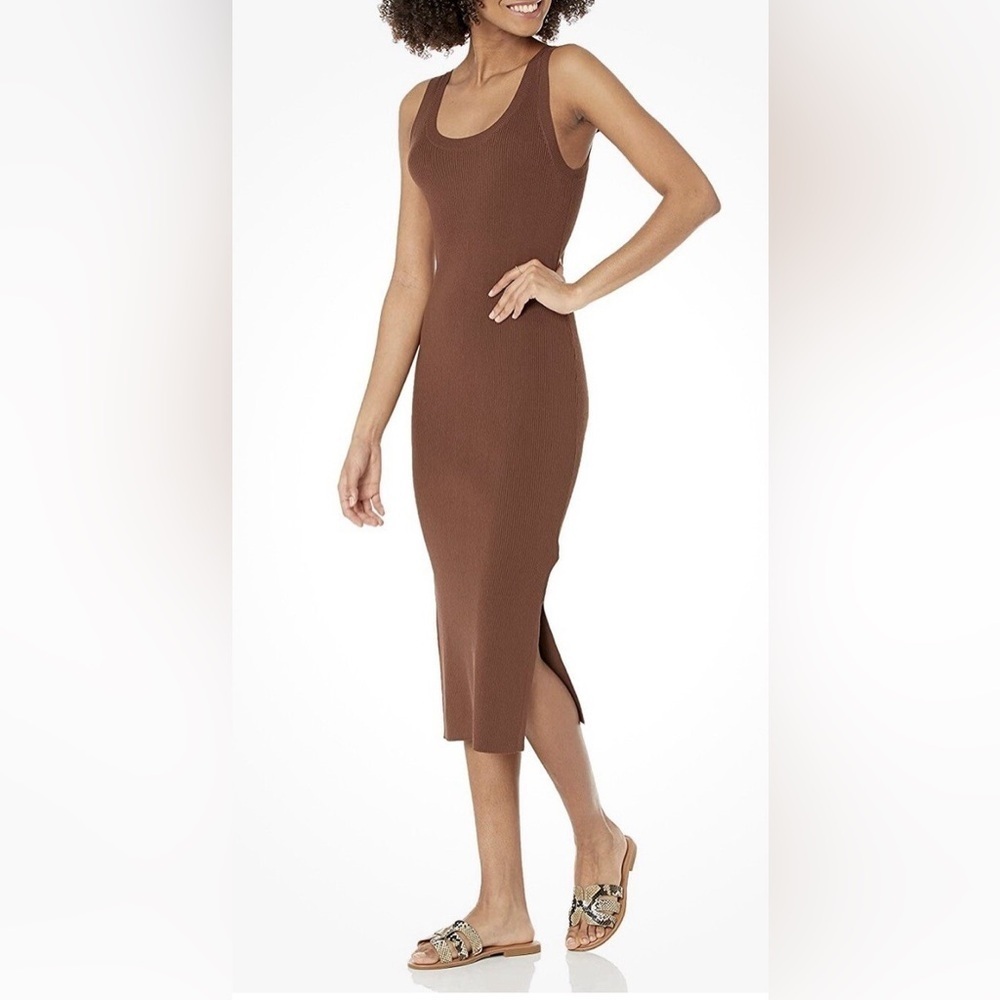 The Drop Elegant Brown Midi Dress